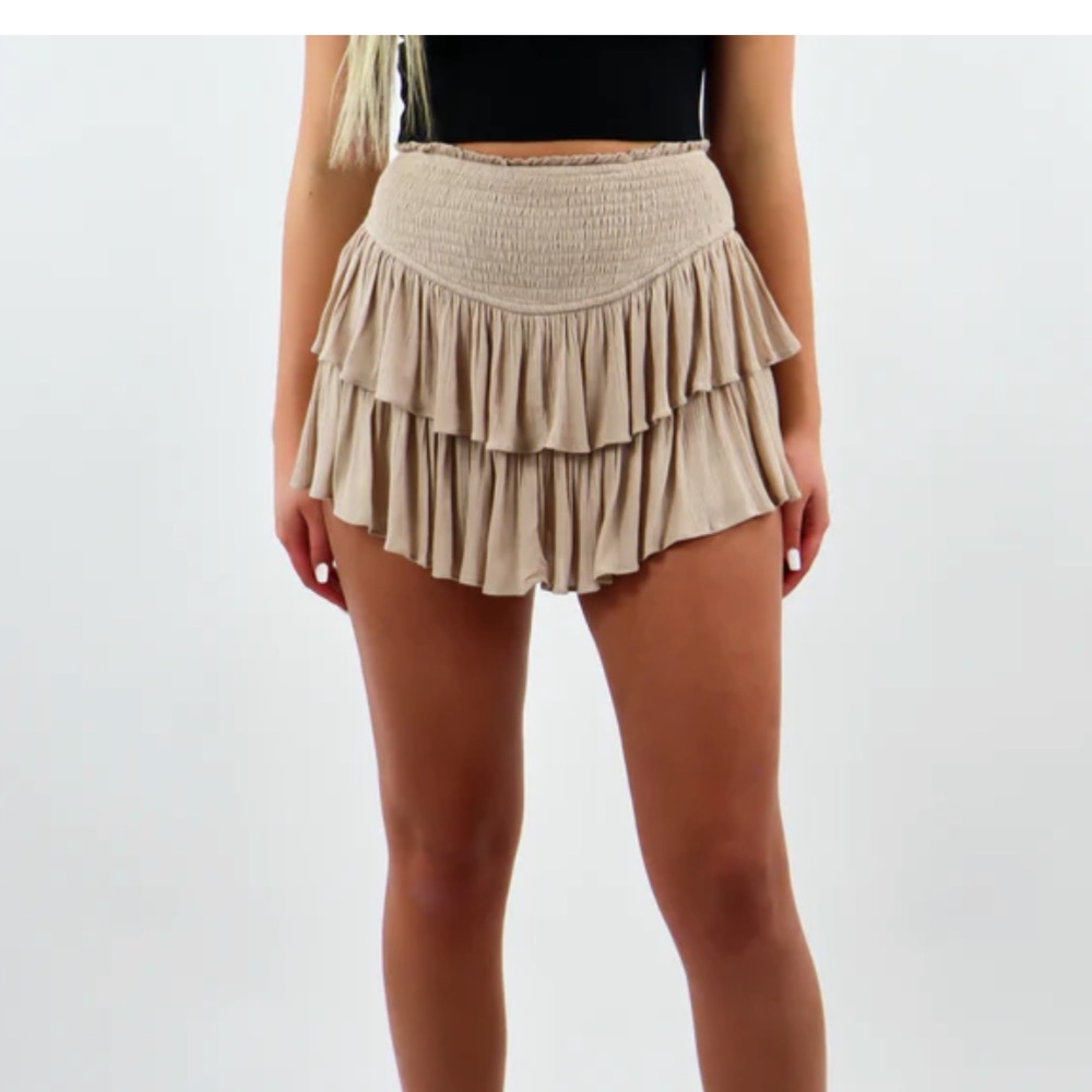 Rock N Rags tan ruffle skirt